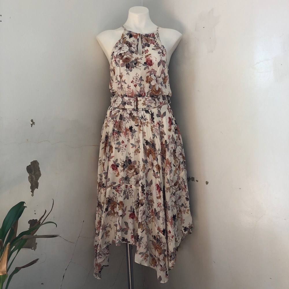 Esley (Anthropologie) Floral Halter Dress Small